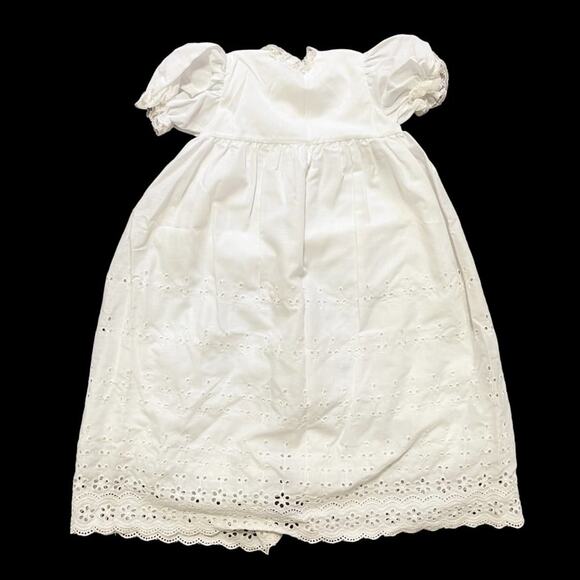VTG PHYLLIS BABY WEAR White Eyelet Christening Gown & Matching Bonnet SZ 3-9 M - Picture 7 of 11